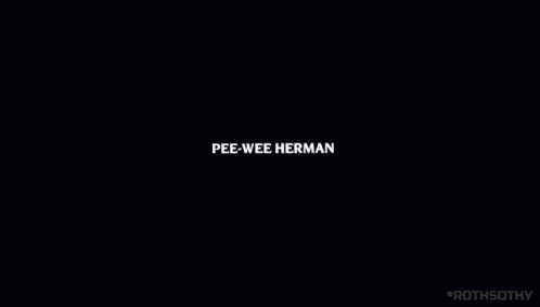A Colorful Logo For Pee-Wee 'S Big Adventure On A Black Background GIF