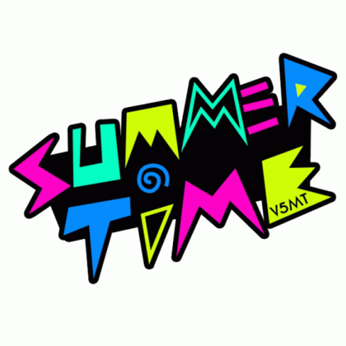 A Colorful Logo For Summer Time V5mt On A White Background GIF