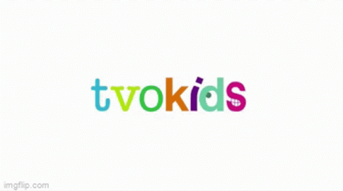 A Colorful Logo For Tvokids With A Hand On It GIF
