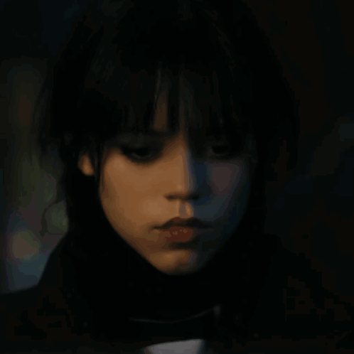 A Colorful Painting Of A Girl With Braids And A Choker GIF