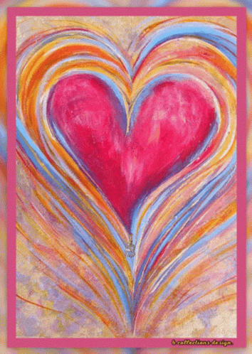 A Colorful Painting Of A Heart By Reflectionsdesign GIF