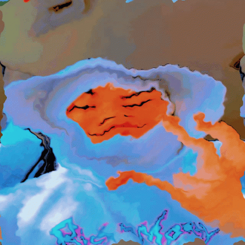 A Colorful Painting Of A Person With A Smiley Face GIF