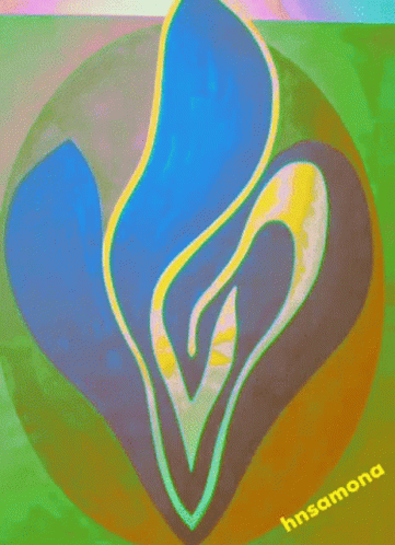 A Colorful Painting With The Name Hnsamona On The Bottom Right GIF