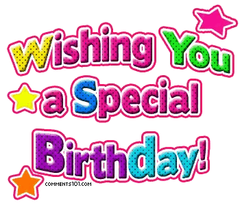 a colorful sign that says wishing you a special birthday with stars
