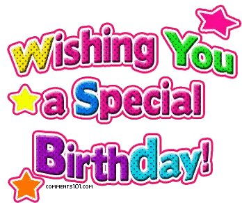 a colorful sign that says wishing you a special birthday with stars
