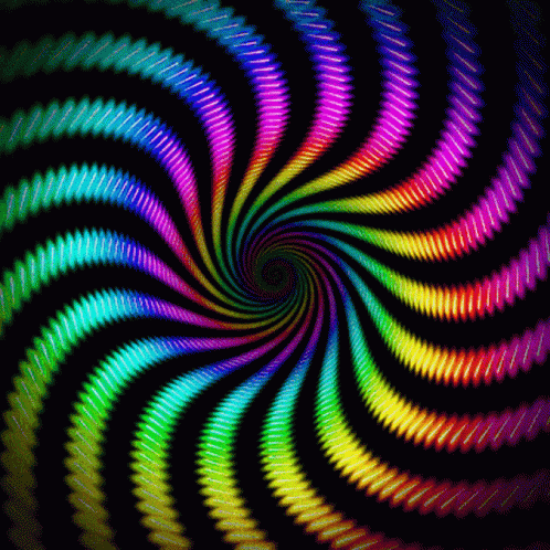 A Colorful Swirl On A Black Background GIF