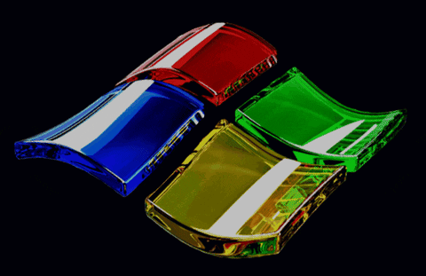 A Colorful Windows Logo Is Displayed On A Dark Background GIF