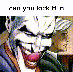 A Comic Book Character With A Clown Face And The Words Can You Lock Tf In . GIF