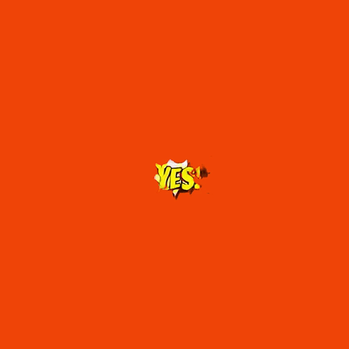 A Comic Speech Bubble That Says Yes On A Red Background GIF