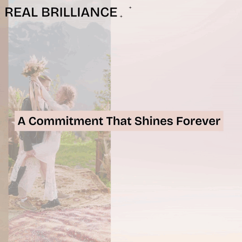 a commitment that shines forever is displayed on a pink background