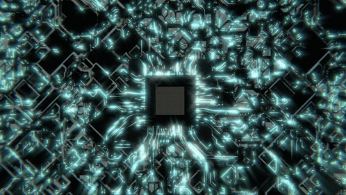 A Computer Circuit Board With A Square In The Center GIF