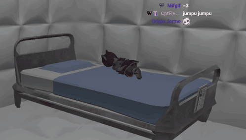 A Computer Generated Image Of A Bed With A Cat On It GIF