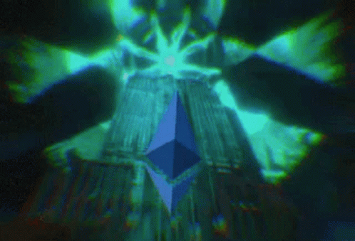 A Computer Generated Image Of A Building With A Blue Diamond In The Middle GIF
