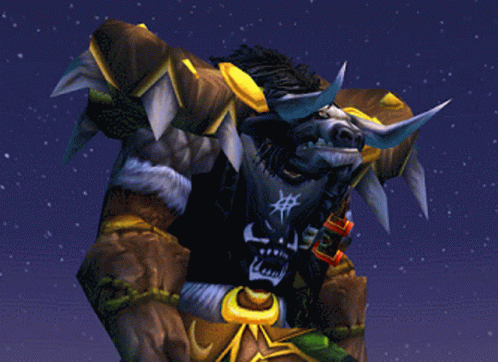 A Computer Generated Image Of A Bull Wearing A Black Shirt With Arabic Writing GIF