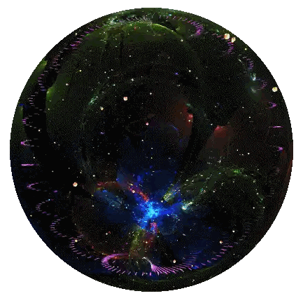 a computer generated image of a colorful sphere with a purple center