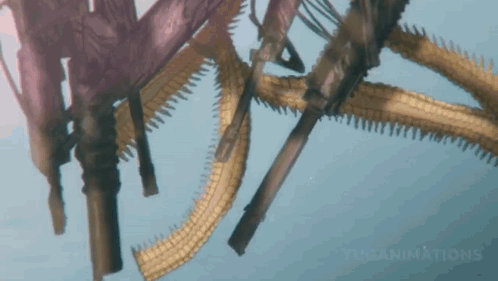 A Computer Generated Image Of A Dragon 'S Skeleton GIF
