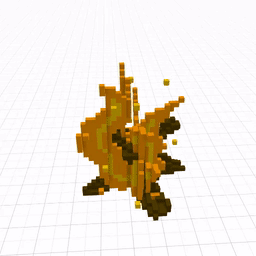 A Computer Generated Image Of A Fire With A Grid Background GIF