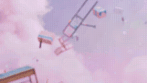 A Computer Generated Image Of A Girl Standing On A Rock Surrounded By Flowers GIF