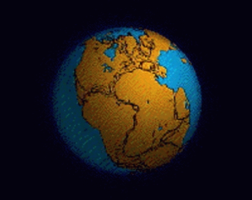 A Computer Generated Image Of A Globe Showing The Oceans GIF