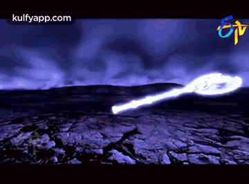 A Computer Generated Image Of A Lightning Bolt Coming Out Of The Sky GIF