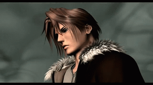 A Computer Generated Image Of A Man With Brown Hair And A Fur Collar GIF