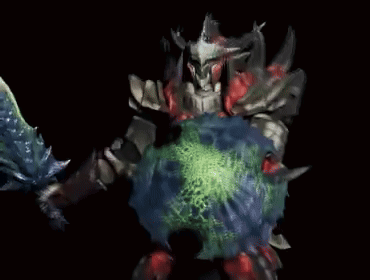 A Computer Generated Image Of A Monster With A Sword In His Hand . GIF