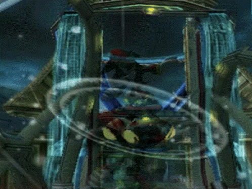 A Computer Generated Image Of A Person In A Tunnel With A Blue Circle Around Them GIF