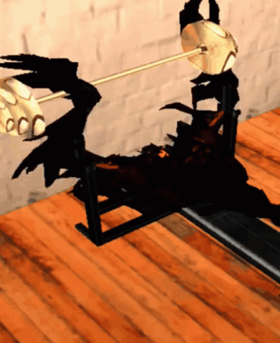 A Computer Generated Image Of A Person On A Treadmill With A Brick Wall In The Background GIF