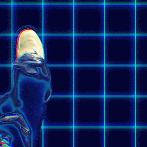A Computer Generated Image Of A Person 'S Head With A Pink Light Coming Out Of It 'S Eye GIF