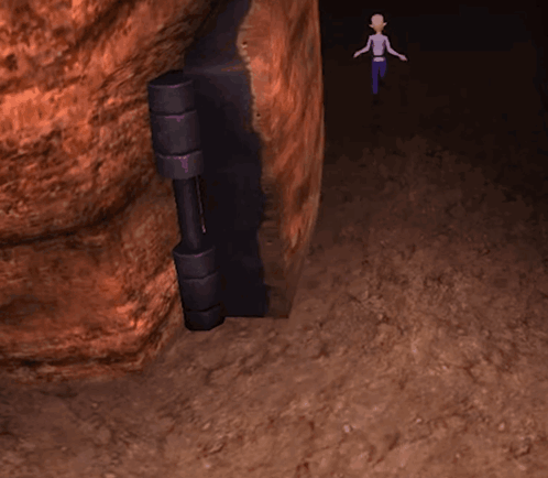 A Computer Generated Image Of A Person Standing In Front Of A Door GIF