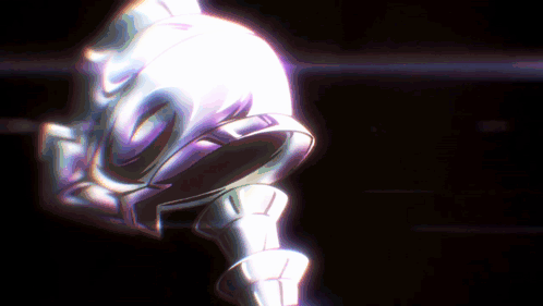 A Computer Generated Image Of A Purple And White Object In The Dark GIF