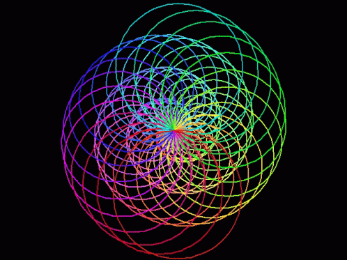 A Computer Generated Image Of A Rainbow Colored Swirl GIF