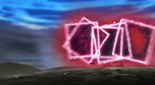 A Computer Generated Image Of A Red And Purple Lightning Strike GIF