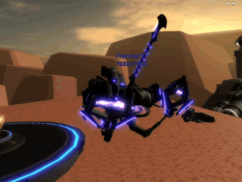 a computer generated image of a robot with the name francier yt