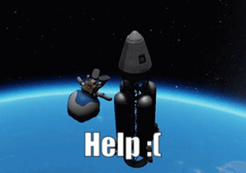 A Computer Generated Image Of A Rocket With The Words Help Written On It GIF