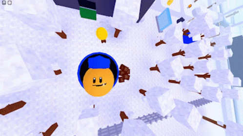 a computer generated image of a smiley face in a blue hat
