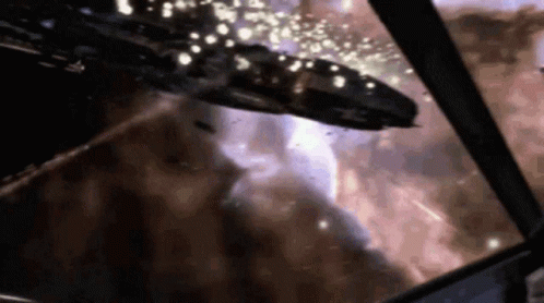 Computer Generated Spaceship Flying GIF
