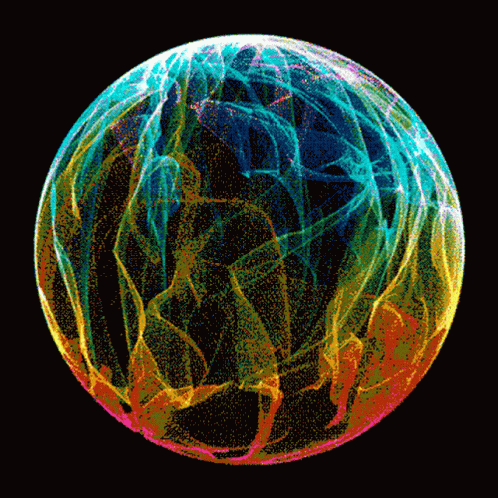 A Computer Generated Image Of A Sphere With A Black Background GIF