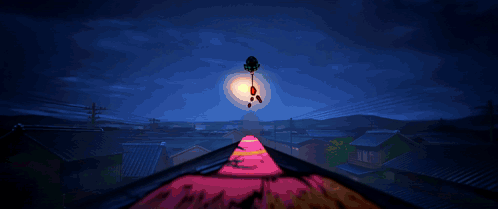 A Computer Generated Image Of A Volcano Erupting In The Dark GIF