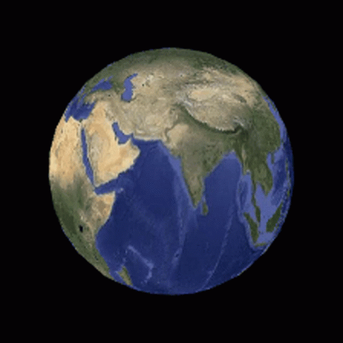 A Computer Generated Image Of The Earth With The Middle East In The Foreground GIF