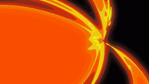 A Computer Generated Image Of The Sun With A Black Background And A Yellow Glow GIF
