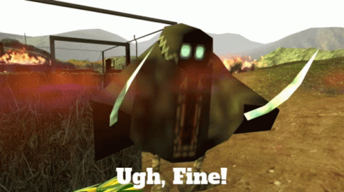 A Computer Generated Image With The Words Ugh Fine GIF