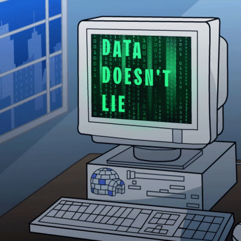 A Computer Monitor Displays The Message Data Does N't Lie GIF