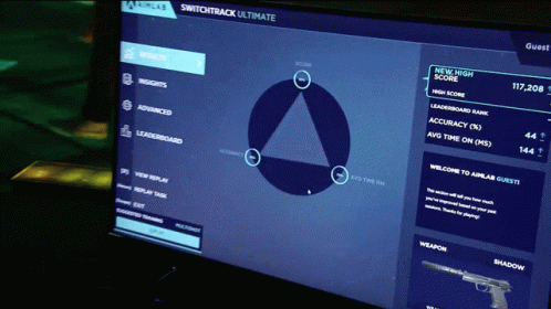 A Computer Monitor Displays The Switchtrack Ultimate App GIF