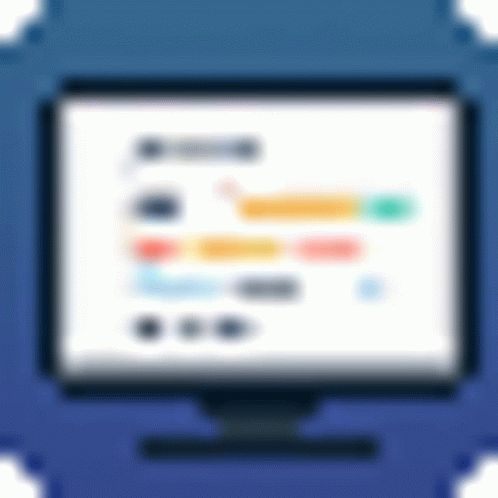 A Computer Monitor With A Blue Background And A Blurred Image Of A Screen . GIF