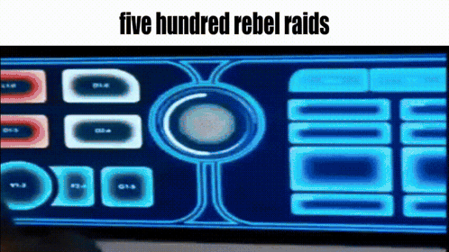 A Computer Monitor With The Words Five Hundred Rebel Raids On The Top GIF