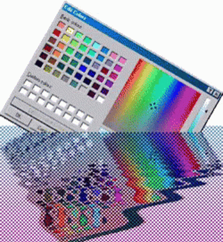 A Computer Screen Displays A Color Palette With A Rainbow Of Colors GIF