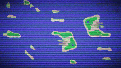 A Computer Screen Displays A Map Of A Tropical Island GIF