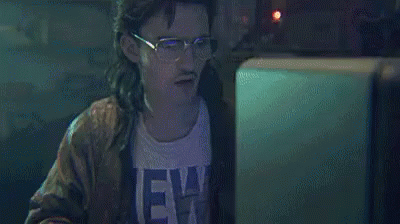 A Computer Screen Displays A Message That Says Error ! Hacking Too Much Time ! GIF
