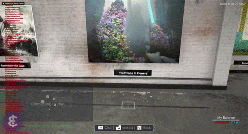 A Computer Screen Displays A Tribute In Flowers Painting GIF